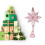 Christmas tree top star gold octagon small pink bauble 6