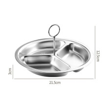 Stainless Steel Steamer Basket 3-Cavity Serving Tray with