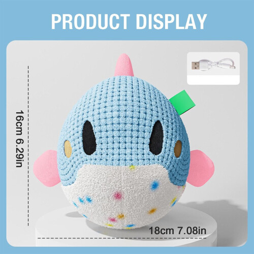 Active Moving Plush Pet Toy Squeaky Rechargeable Washable 2