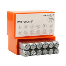 Flower Theme Metal Stamp Set 3mm 6mm 12 Pieces