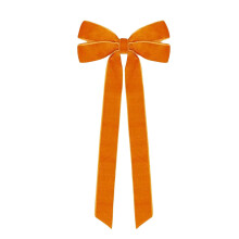 Velvet Bowknot Hair Clip with Long Ribbon Streamer
