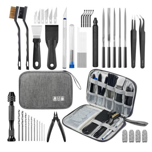 52Pcs 3D Printer Tool Kit with Storage Case, 3D Printing Accessories Including Deburring Tool for All FDM 3D Printers