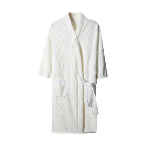 Women's Fleece Bathrobe Solid Color Long Sleeve Absorbent