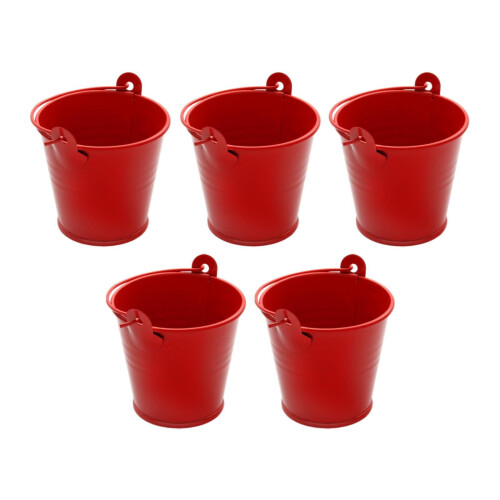 Galvanized Metal Ice Bucket with Handle 5 Pcs