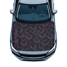 Car Hood Cover Purple Bat Design Stretchable Elastic Fabric