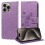 Purple Embossed Butterfly Flower Flip Leather Case for 1