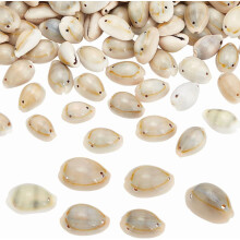 Cowrie Shell Links Dark Khaki 12-18x7-10x5-8mm Hole 1mm