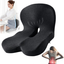 L-Shaped Memory Foam Seat Cushion with Lumbar and Tailbone