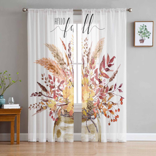 Sheer Curtains Light Filtering Voile 2 Panels 52x72 Inch 2