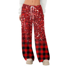 Women's Fleece Sleep Pants Burgundy M