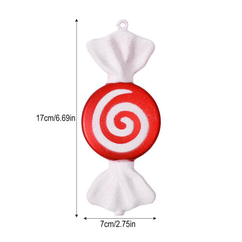 Christmas Candy Pendant Decorations Red White 7PCS 1