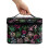Polyester Cosmetic Organizer for Travel Black with Floral 3