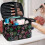 Polyester Cosmetic Organizer for Travel Black with Floral 5