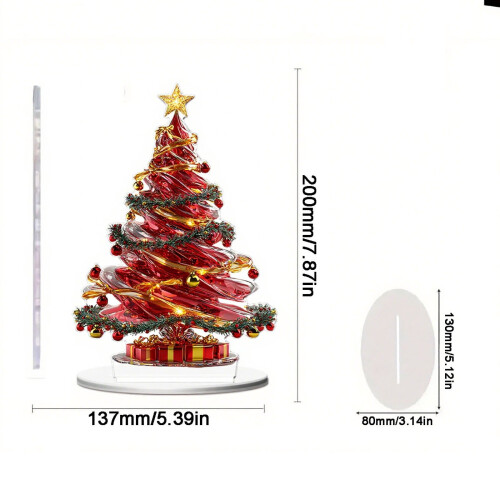 Crystal Glass Christmas Tree Ornament Blue Pink 1 pc 2