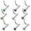 Stainless Steel Twisted Nose Studs 9 pcs 20g Multicolor 8