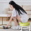 Round Rolling Stool with 360-Degree Wheels 7