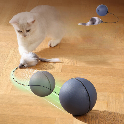 Interactive Cat Toy Ball with Plush Mouse 1pc 2