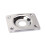 Square Curved Guitar Jack Plate Silver 1/4 Inch Indented 1