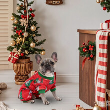 Dog Christmas Pajamas Santa Snow Pattern Warm Small Breed