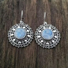 925 Silver Turquoise Hoop Earrings for Women A Pair