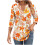 Women's V-Neck Pleated Blouse 3/4 Sleeve 1