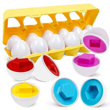 Montessori Geometric Eggs Shape Matching Toy 12 pcs
