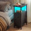 Levede Bedside Table Narrow Side Table with LED Charging Station Storage Black 1