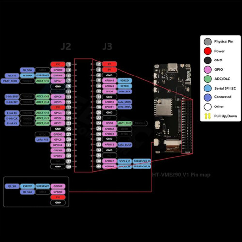 Meshtastic ESP32 Vision Master E290 E-Ink Display LoRa for  Price Tag E-Paper Monitor Devboard 433-510mhz 2