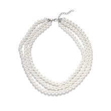Faux Pearl Choker Necklace Women 3-Layer