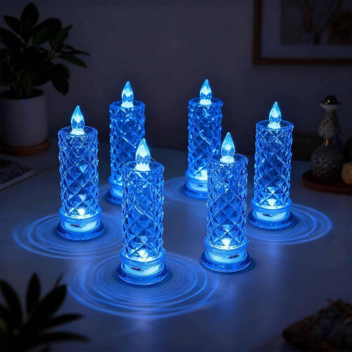 LED Crystal Lights and Rose Shadow Candles Set