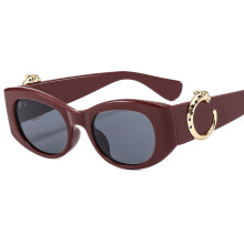 (Maroon Frame Grey)Lunettes de soleil élégantes à grande monture pour femmes avec revêtement anti-UV et forme elliptique pour une