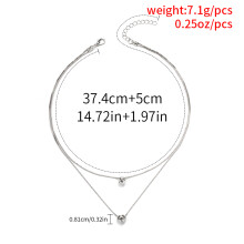 Water Drop Pendant Necklace Silver Women 1 Piece