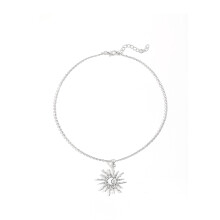 Golden Sun Necklace for Women Silver Adjustable Star Moon
