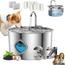 Pawdrate Dog Water Fountain 3.2L Stainless Steel