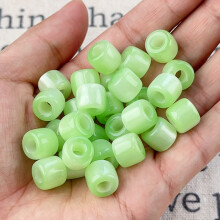 Resin Beads Large Hole Light Green 100 Pcs