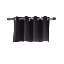 Black Thermal Blackout Kitchen Curtains 14x29 Inch