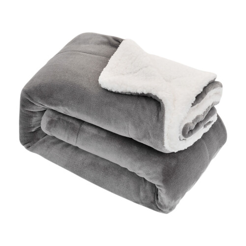 Soft Snuggle Blanket Flannel Lamb Wool Composite 63x51 in