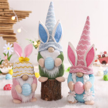 Easter Gnome Plush Knitted Bunny with Eggs 1pc
