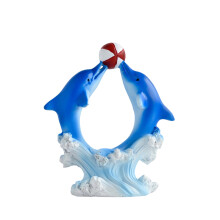 Dolphin and Heart Resin Statue Ocean Theme 1 PC