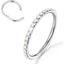 G23 Titanium Nose Hoops with CZ Stones 16G-20G 6-12mm