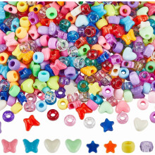 Pony Beads Assorted Shapes 700 pcs for Jewelry Making