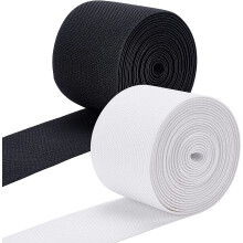 Knit Elastic Band Black and White 3.15 Inch Wide 11 Yards