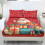 Twin Sheet Set Red Santa Print Cooling 3-Piece 1