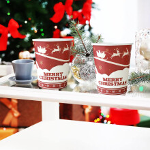 Christmas Paper Cups Thickened Disposable 12 oz