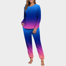 Women's Fleece Loungewear Set Raglan Sleeves Long Sleeve