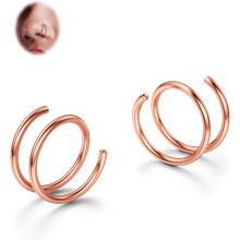 Softened 316L Stainless Steel Double Hoop Nose Ring 2 pcs