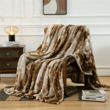 Faux Fur Throw Blanket Brown 28x40 Inch