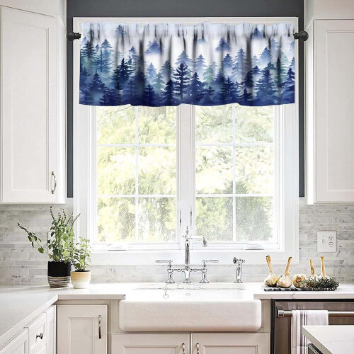 Forest Valance Curtains Nature Green Misty Tree Landscape 2