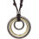 Leather Necklace for Men Double Circle Ring Pendant Vintage 1