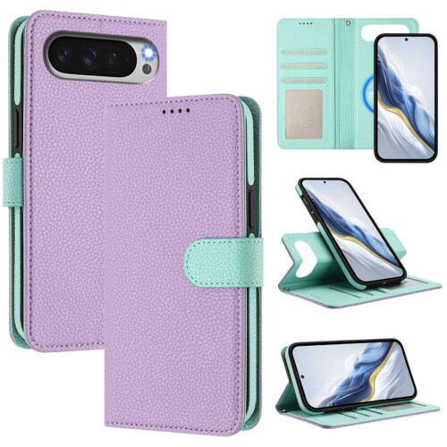 Purple RFID-Blocking Wallet Case with Wrist Strap for
